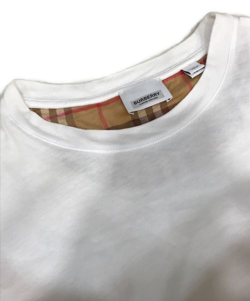 BURBERRY LONDON（バーバリーロンドン）BURBERRY LONDON (バーバリーロンドン) ヴィンテージチェック切替Tシャツ　8014896 ホワイト×ブラウン サイズ:XSの古着・服飾アイテム