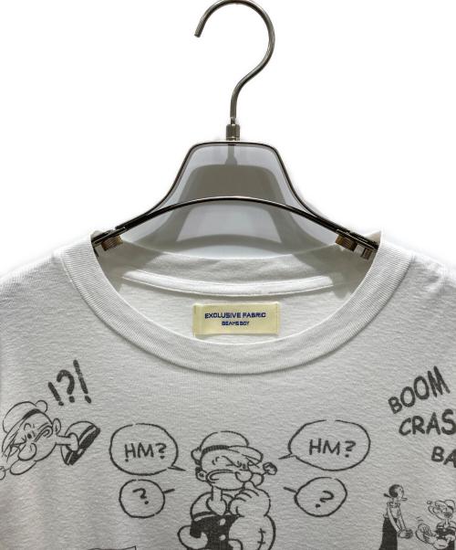 BEAMS BOY（ビームスボーイ）BEAMS BOY (ビームスボーイ) ポパイ プリント ショートスリーブ ホワイト サイズ:記載無しの為実寸参照の古着・服飾アイテム