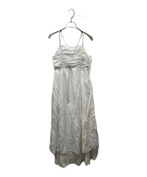 Snidel（スナイデル）Snidel (スナイデル) ペーパーヤーンプルオーバー×ギャザーキャミワンピ　SWNO241103 ホワイトの古着・服飾アイテム