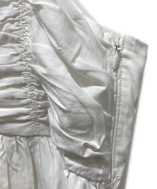 Snidel（スナイデル）Snidel (スナイデル) ペーパーヤーンプルオーバー×ギャザーキャミワンピ　SWNO241103 ホワイトの古着・服飾アイテム