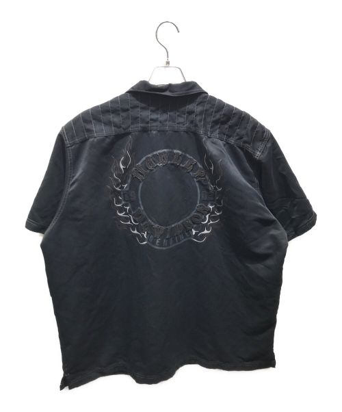 HARLEY-DAVIDSON（ハーレーダビッドソン）HARLEY-DAVIDSON (ハーレーダビッドソン) オープンカラーシャツ ブラック サイズ:2XLの古着・服飾アイテム
