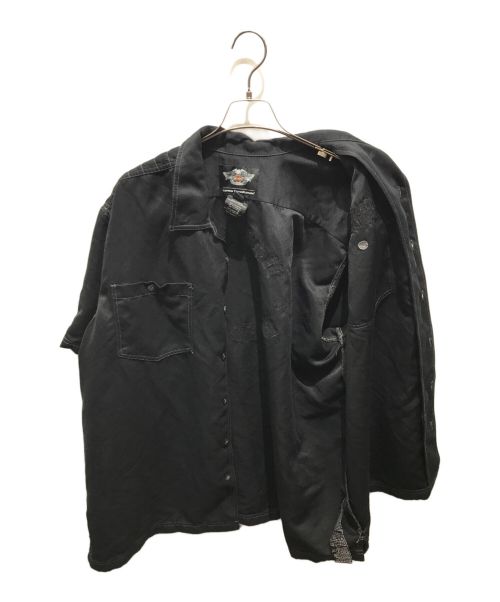 HARLEY-DAVIDSON（ハーレーダビッドソン）HARLEY-DAVIDSON (ハーレーダビッドソン) オープンカラーシャツ ブラック サイズ:2XLの古着・服飾アイテム