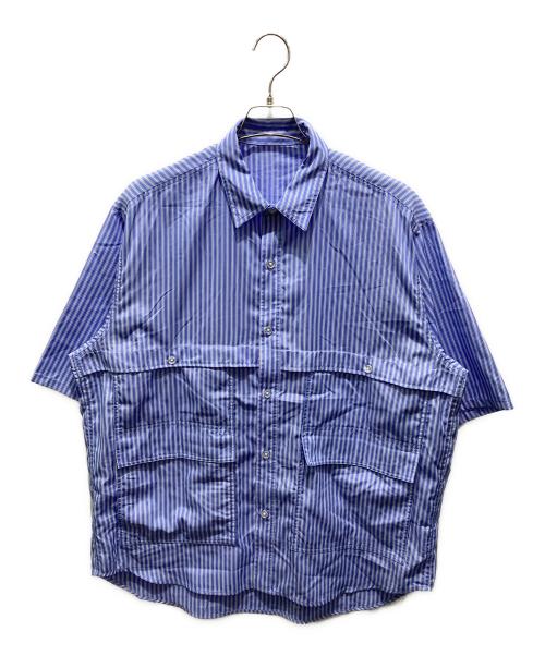 WETTEMPT（ウィテンプト）WETTEMPT (ウィテンプト) ストライプシャツ ブルー サイズ:Lの古着・服飾アイテム