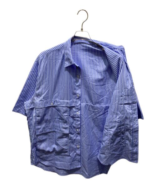 WETTEMPT（ウィテンプト）WETTEMPT (ウィテンプト) ストライプシャツ ブルー サイズ:Lの古着・服飾アイテム