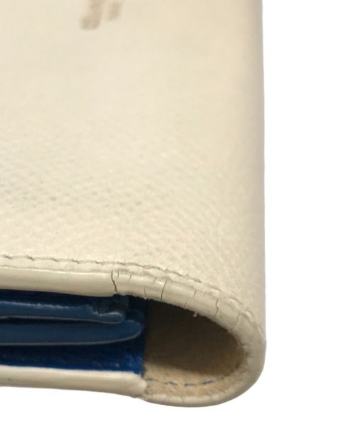CELINE（セリーヌ）CELINE (セリーヌ) ラージストラップウォレット ホワイト×ブルーの古着・服飾アイテム