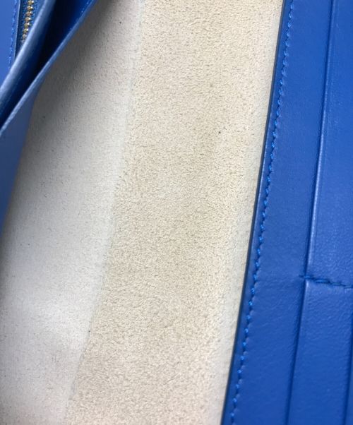 CELINE（セリーヌ）CELINE (セリーヌ) ラージストラップウォレット ホワイト×ブルーの古着・服飾アイテム
