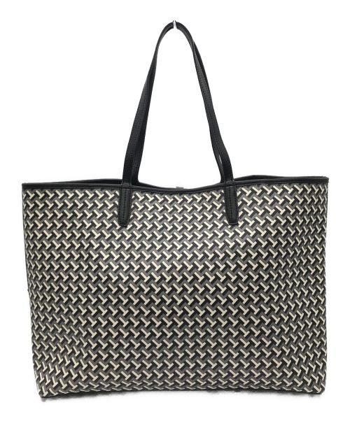TORY BURCH（トリーバーチ）TORY BURCH (トリーバーチ) GEOロゴトートバッグ　64206 ホワイト×ブラックの古着・服飾アイテム
