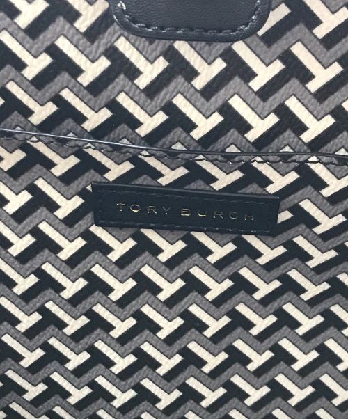 TORY BURCH（トリーバーチ）TORY BURCH (トリーバーチ) GEOロゴトートバッグ　64206 ホワイト×ブラックの古着・服飾アイテム