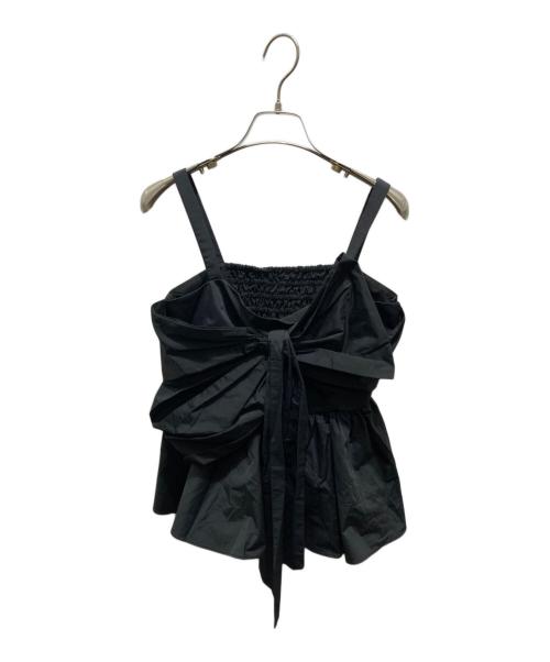 FRAY ID（フレイ アイディー）FRAY ID (フレイ アイディー) ペプラムリボントップス　FWFB241111 ブラックの古着・服飾アイテム