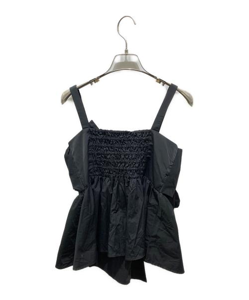 FRAY ID（フレイ アイディー）FRAY ID (フレイ アイディー) ペプラムリボントップス　FWFB241111 ブラックの古着・服飾アイテム