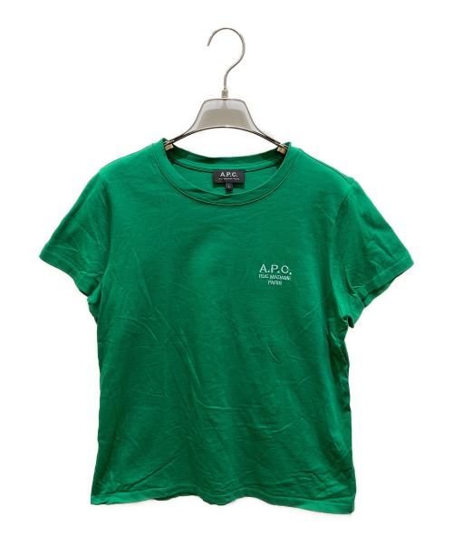 A.P.C.（アーペーセー）A.P.C. (アーペーセー) ロゴ刺繍Tシャツ　4114323 グリーン サイズ:Lの古着・服飾アイテム