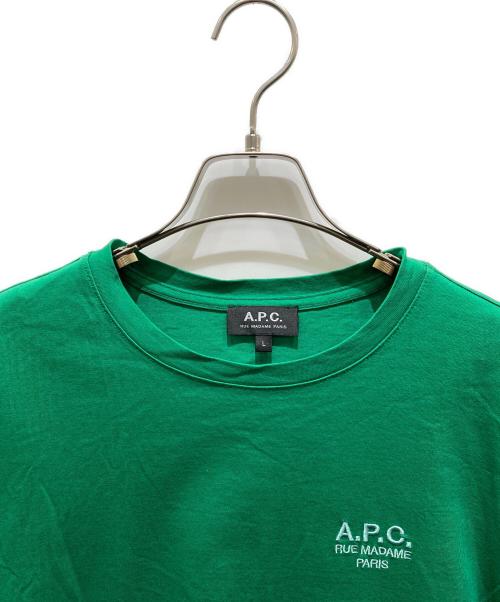 A.P.C.（アーペーセー）A.P.C. (アーペーセー) ロゴ刺繍Tシャツ　4114323 グリーン サイズ:Lの古着・服飾アイテム