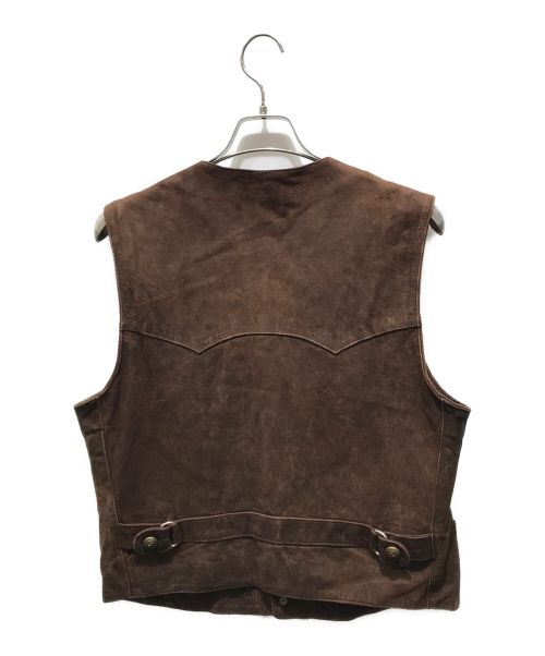 VERSACE JEANS COUTURE（ヴェルサーチ ジーンズクチュール）VERSACE JEANS COUTURE (ヴェルサーチ ジーンズクチュール) レザーベスト ブラウン サイズ:Mの古着・服飾アイテム