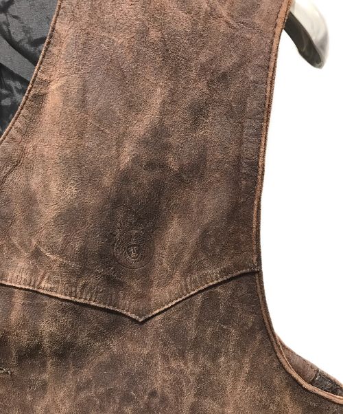 VERSACE JEANS COUTURE（ヴェルサーチ ジーンズクチュール）VERSACE JEANS COUTURE (ヴェルサーチ ジーンズクチュール) レザーベスト ブラウン サイズ:Mの古着・服飾アイテム