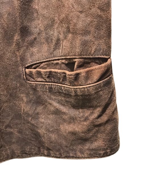 VERSACE JEANS COUTURE（ヴェルサーチ ジーンズクチュール）VERSACE JEANS COUTURE (ヴェルサーチ ジーンズクチュール) レザーベスト ブラウン サイズ:Mの古着・服飾アイテム