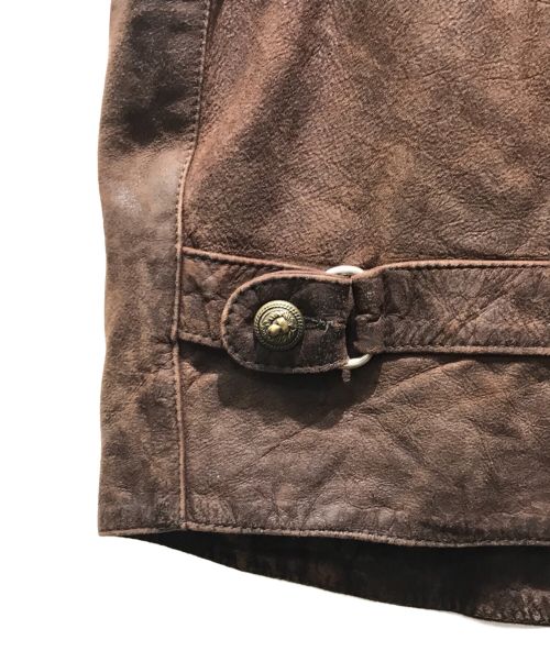 VERSACE JEANS COUTURE（ヴェルサーチ ジーンズクチュール）VERSACE JEANS COUTURE (ヴェルサーチ ジーンズクチュール) レザーベスト ブラウン サイズ:Mの古着・服飾アイテム