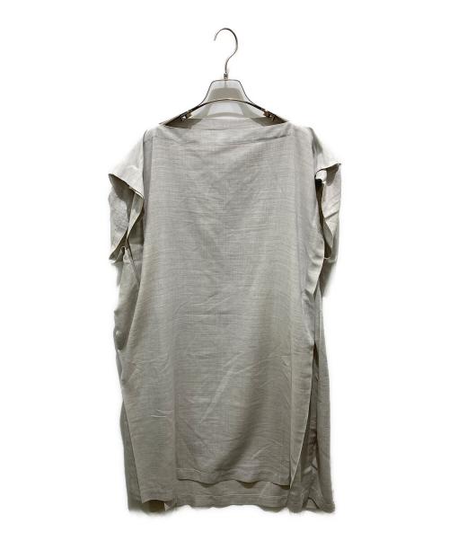 me ISSEY MIYAKE（ミーイッセイ ミヤケ）me ISSEY MIYAKE (ミーイッセイ ミヤケ) フレンチスリーブ ロング ワンピース　MI91FH662 グレー サイズ:記載なしの為実寸参照の古着・服飾アイテム