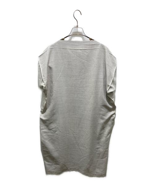 me ISSEY MIYAKE（ミーイッセイ ミヤケ）me ISSEY MIYAKE (ミーイッセイ ミヤケ) フレンチスリーブ ロング ワンピース　MI91FH662 グレー サイズ:記載なしの為実寸参照の古着・服飾アイテム