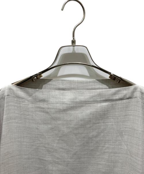 me ISSEY MIYAKE（ミーイッセイ ミヤケ）me ISSEY MIYAKE (ミーイッセイ ミヤケ) フレンチスリーブ ロング ワンピース　MI91FH662 グレー サイズ:記載なしの為実寸参照の古着・服飾アイテム