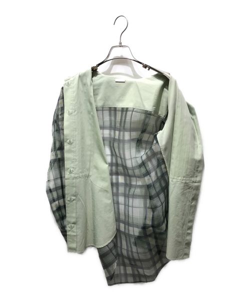 TELMA（テルマ）telma (テルマ) シアーシャツ グリーン サイズ:記載無しの為実寸参照の古着・服飾アイテム