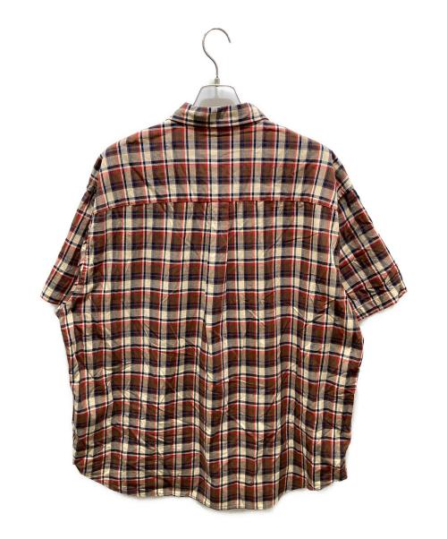 A BATHING APE（ア ベイシング エイプ）A BATHING APE (ア ベイシング エイプ) Mini Ape Head Check Loose Fit S/S Shirt　001SRJ301001M グリーン サイズ:XLの古着・服飾アイテム