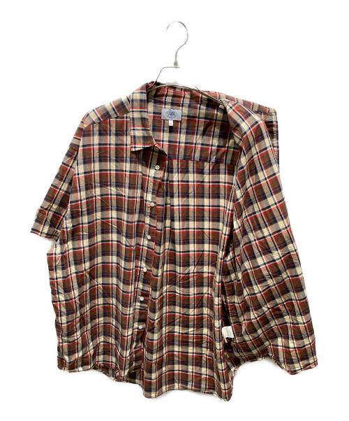A BATHING APE（ア ベイシング エイプ）A BATHING APE (ア ベイシング エイプ) Mini Ape Head Check Loose Fit S/S Shirt　001SRJ301001M グリーン サイズ:XLの古着・服飾アイテム