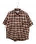 A BATHING APE（ア ベイシング エイプ）の古着「Mini Ape Head Check Loose Fit S/S Shirt　001SRJ301001M」｜グリーン