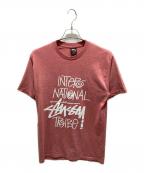 stussyステューシー）の古着「プリントTシャツ　00s」｜ピンク