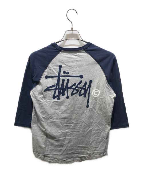 STUSSY AUTHENTIC GEAR（ステューシーオーセンティックギア）STUSSY AUTHENTIC GEAR (ステューシーオーセンティックギア) ラグランカットソー ネイビー×グレー サイズ:Mの古着・服飾アイテム