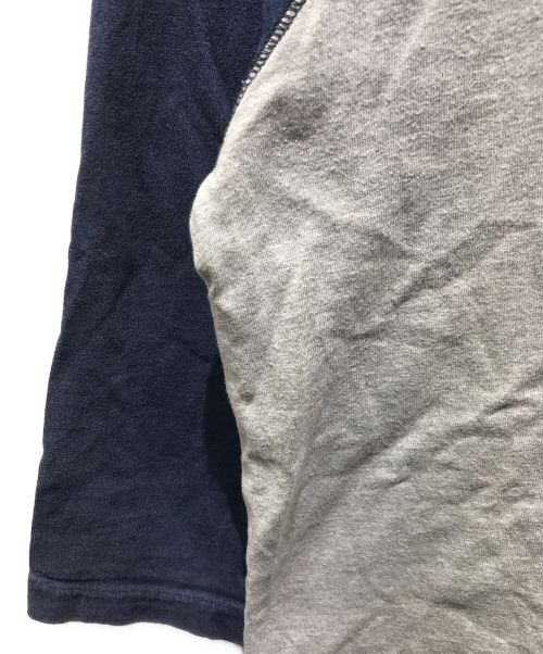 STUSSY AUTHENTIC GEAR（ステューシーオーセンティックギア）STUSSY AUTHENTIC GEAR (ステューシーオーセンティックギア) ラグランカットソー ネイビー×グレー サイズ:Mの古着・服飾アイテム