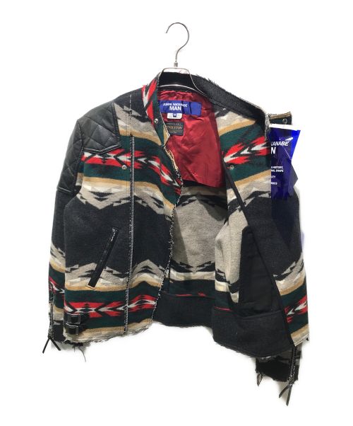 JUNYA WATANABE MAN（ジュンヤワタナベマン）JUNYA WATANABE MAN (ジュンヤワタナベマン) PENDLETON (ペンドルトン) ノルディック柄キリカエライダースジャケット　WJ-J014 ブラック サイズ:Mの古着・服飾アイテム