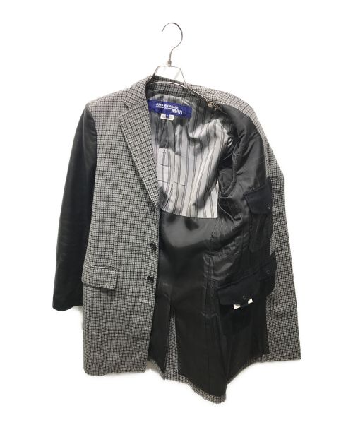JUNYA WATANABE MAN（ジュンヤワタナベマン）JUNYA WATANABE MAN (ジュンヤワタナベマン) レザースリーブチェスターコート　WP-C004　AD2015 グレー サイズ:Sの古着・服飾アイテム