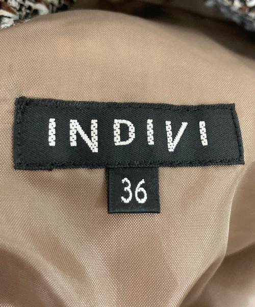 INDIVI（インディヴィ）INDIVI (インディヴィ) ツィードジャンパードレス ブラウン サイズ:Sの古着・服飾アイテム