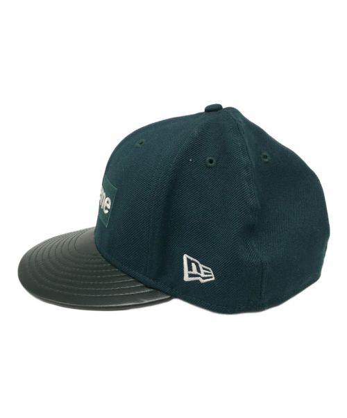 New Era（ニューエラ）New Era (ニューエラ) SUPREME (シュプリーム) Leather Visor CAP グリーンの古着・服飾アイテム
