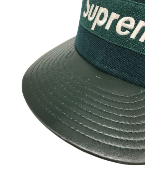 New Era（ニューエラ）New Era (ニューエラ) SUPREME (シュプリーム) Leather Visor CAP グリーンの古着・服飾アイテム