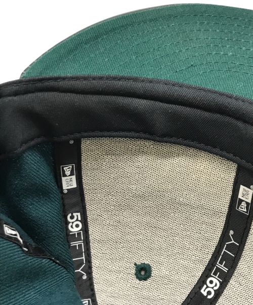 New Era（ニューエラ）New Era (ニューエラ) SUPREME (シュプリーム) Leather Visor CAP グリーンの古着・服飾アイテム