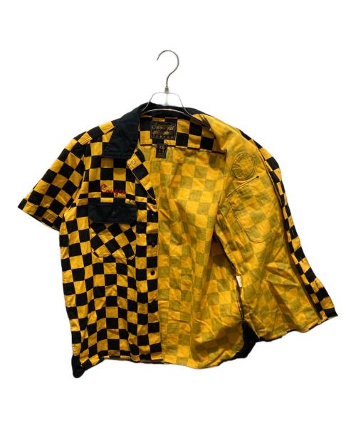 SAMURAI JEANS（サムライジーンズ）SAMURAI JEANS (サムライジーンズ) ブロックチェックシャツ ブラック×イエロー サイズ:Lの古着・服飾アイテム