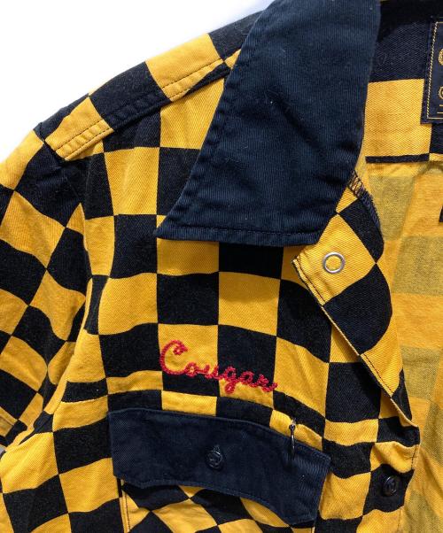 SAMURAI JEANS（サムライジーンズ）SAMURAI JEANS (サムライジーンズ) ブロックチェックシャツ ブラック×イエロー サイズ:Lの古着・服飾アイテム