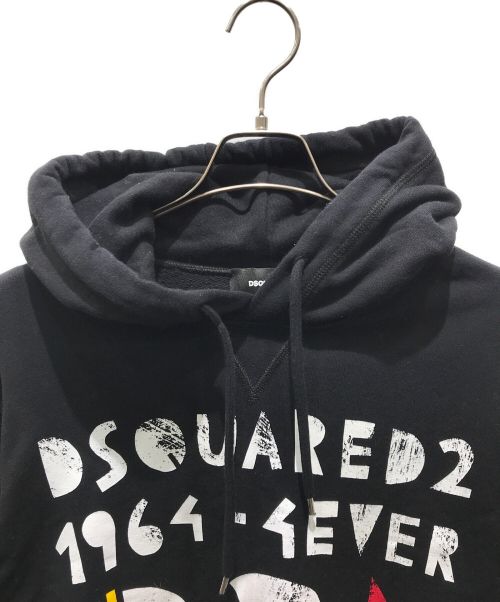 DSQUARED2（ディースクエアード）DSQUARED2 (ディースクエアード) BROS COOL HOODIE　S71GU0574 S25551 ブラック サイズ:Lの古着・服飾アイテム