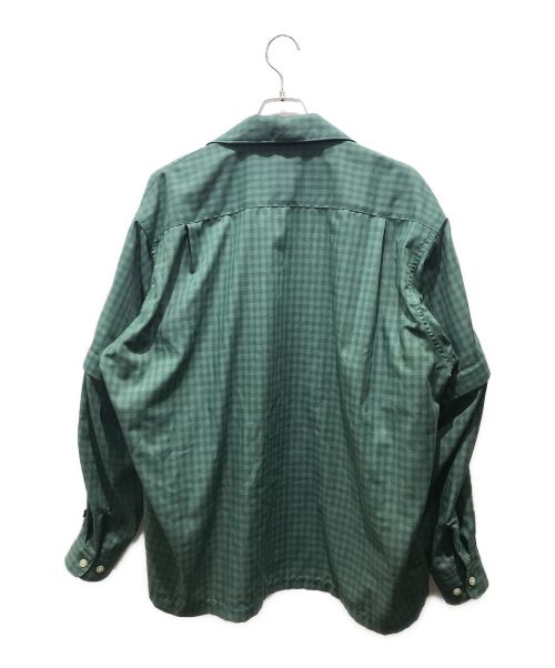 DAIWA PIER39（ダイワ ピア39）DAIWA PIER39 (ダイワ ピア39) TECH SPORTS OPEN COLLAR SHIRTS L/S MINI PLAIDS　BE-90024 グリーン サイズ:Lの古着・服飾アイテム