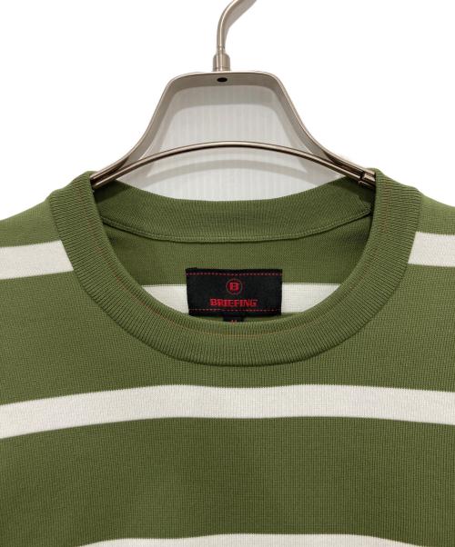 BRIEFING（ブリーフィング）BRIEFING (ブリーフィング) ボーダー柄クルーネックニット グリーン サイズ:Mの古着・服飾アイテム