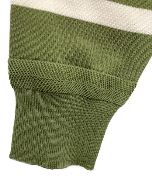 BRIEFING（ブリーフィング）BRIEFING (ブリーフィング) ボーダー柄クルーネックニット グリーン サイズ:Mの古着・服飾アイテム