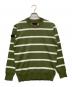 BRIEFING（ブリーフィング）の古着「ボーダー柄クルーネックニット」｜グリーン