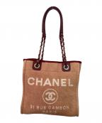 CHANELシャネル）の古着「ドーヴィル　トートバッグ　15797351」｜ピンク