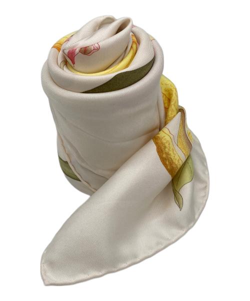 Salvatore Ferragamo（サルヴァトーレ フェラガモ）Salvatore Ferragamo (サルヴァトーレ フェラガモ) スカーフ ホワイトの古着・服飾アイテム