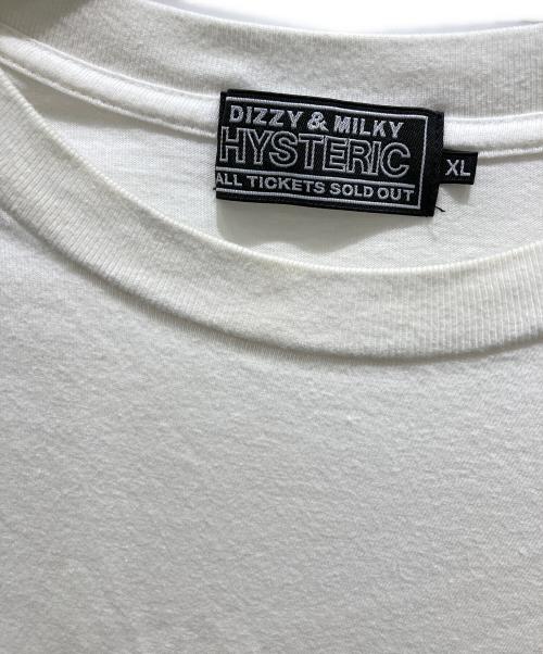 Hysteric Glamour（ヒステリックグラマー）Hysteric Glamour (ヒステリックグラマー) MAKE ME SMILE刺繍 Tシャツ　02231CT02 ホワイト サイズ:XLの古着・服飾アイテム