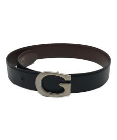 GUCCI ハート型バックル ベルト 85-34 Gucci ハート型バックル 黒ベルト グッチ ダブルGハートバックル