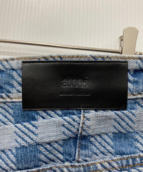 AMI Alexandre Mattiussi（アミアレクサンドルマテュッシ）AMI Alexandre Mattiussi (アミ アレクサンドル マテュッシ) チェックデニムショートパンツ インディゴ サイズ:Ｗ25の古着・服飾アイテム