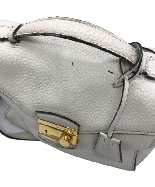 PRADA（プラダ）PRADA (プラダ) ペオニア ハンド 2wayショルダーバッグ　BT0962 ホワイトの古着・服飾アイテム