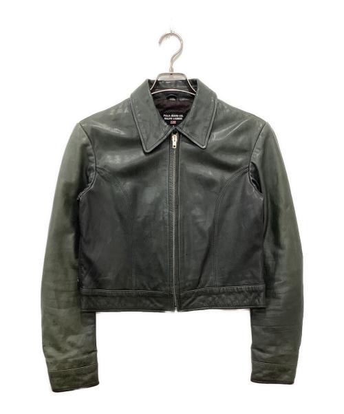 POLO JEANS CO.（ポロジーンズカンパニー）POLO JEANS CO. (ポロジーンズカンパニー) レザージャケット グリーン サイズ:Mの古着・服飾アイテム